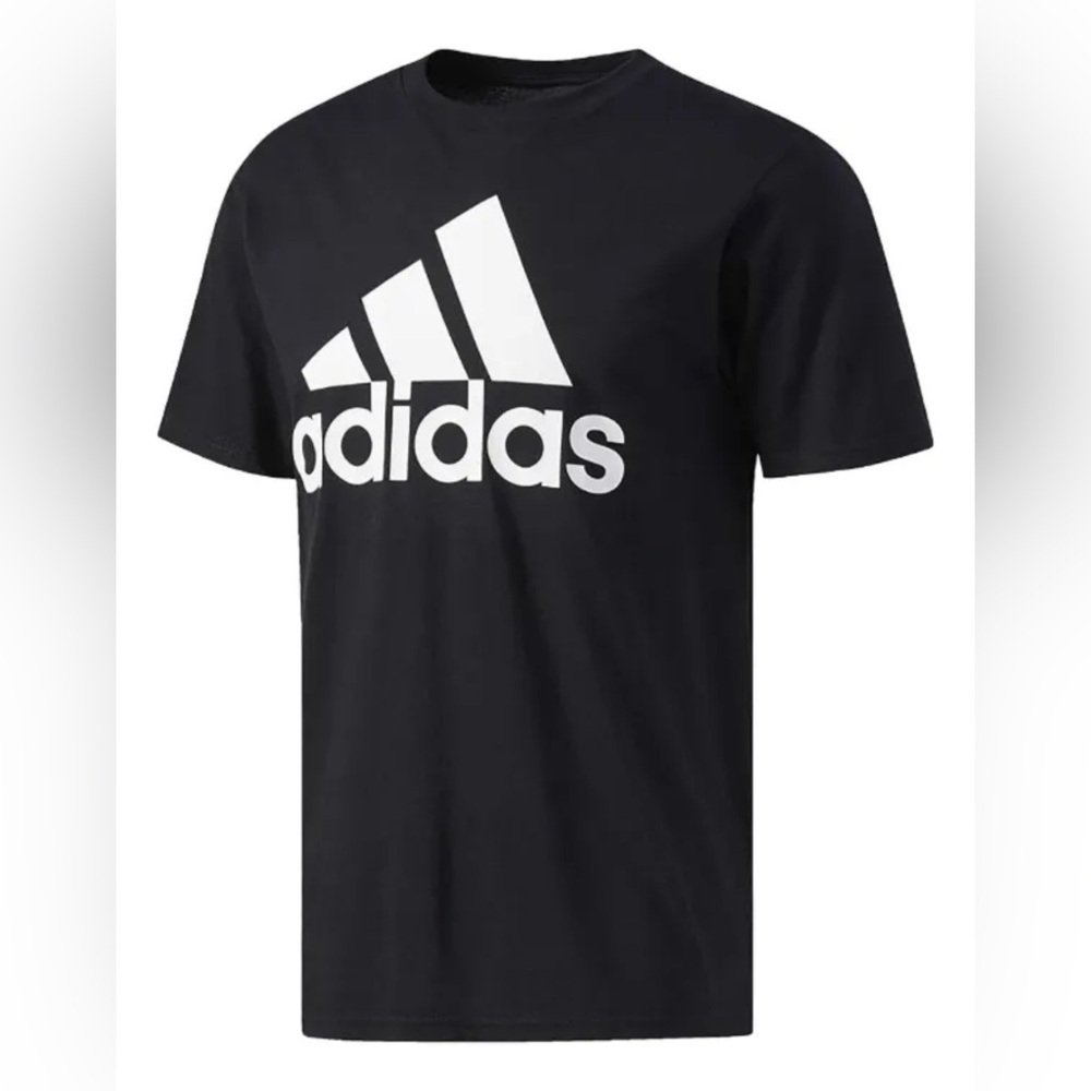 Adidas Mens Black Logo Short Sleeve Tee T-Shirt Medium
